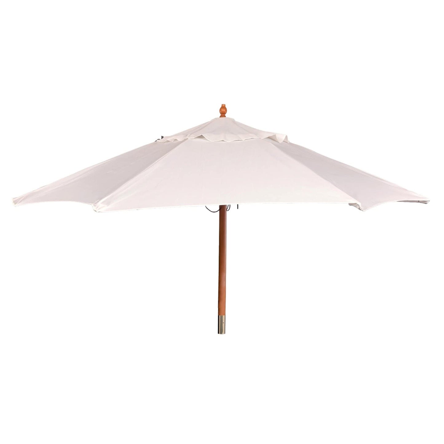 Oypla 2.1m Wooden White Garden Parasol Outdoor Patio Umbrella Canopy
