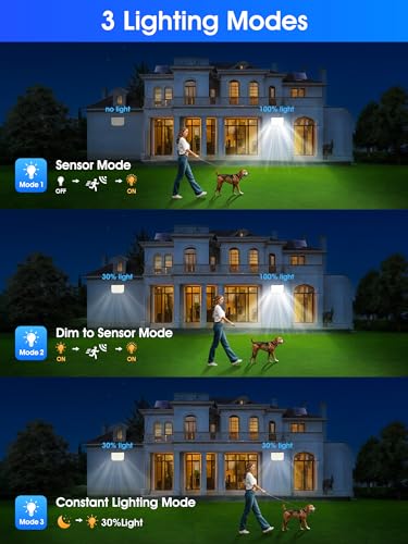 Solar Lights Outdoor Garden Lights,238LED 2000LM Solar Lights Outdoor Lights,3Mode Remote Solar Security Lights Outdoor Motion Sensor 270°,2200mAh Outdoor Wall Lights,IP65 Solar Lights Outdoor Garden