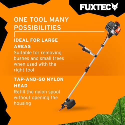 FUXTEC Petrol Strimmer, Grass Trimmer & Brush Cutter – 31cc 4-Stroke Air-Cooled Engine, 1HP, with Carrying Strap – Lightweight & Efficient – FX-4MS131