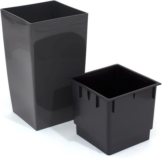Stolmet Tall Square Planter - Available in Glossy White or Glossy Graphite - Modern Design (Graphite, 30L)