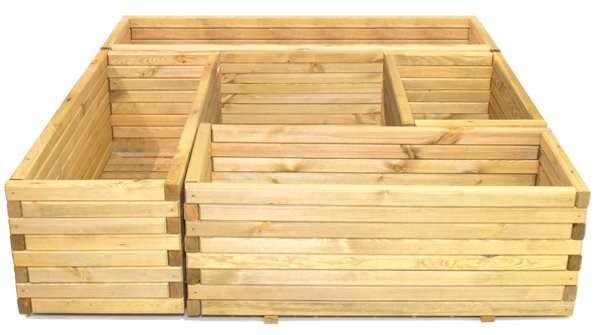 Primrose Pine Raised Flower Bed Trough Planter - Treated Durable Pine & Responsibly Sourced Timber Small 70cm x 35cm (27.5in x 13.75in)