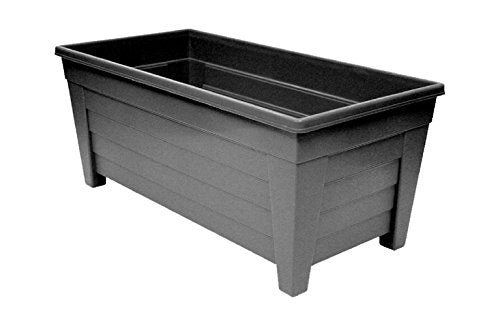 Set of 2 Black Grosvenor Trough Planters 55cm