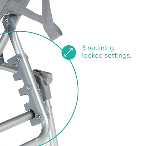 LIVIVO Foldable Sun Lounger with Adjustable Back and Leg Rests – Relax in Comfort and Style – Folding Lightweight Frame (Grey)