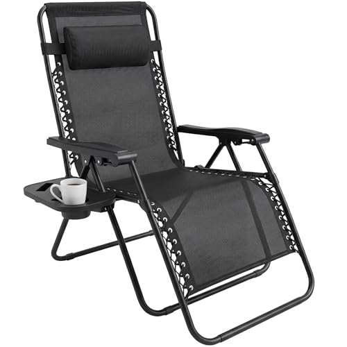 Vivo Zero Gravity Folding Sun Lounger with Headrest