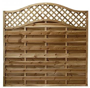 Omega Lattice Top Wooden Fence Panel 6x5 (1.83m x 1.52m) 6ft x 5ft - Garden Fencing Panels Pressure Treated Trellis Lattice Top