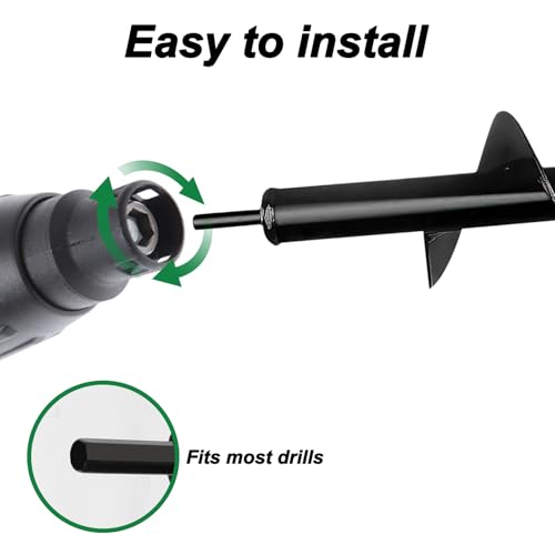 Garden Auger Drill Bit for Planting 6x37cm/8x30cm/4x22cm, Bulb Planting Auger, Post Hole Digger,Fence Post Digger Tool,Auger Post Hole Digger for 3/8" Hex Drive