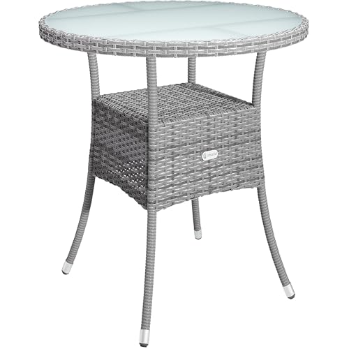 CASARIA Round Rattan Garden Coffee Table 60cm