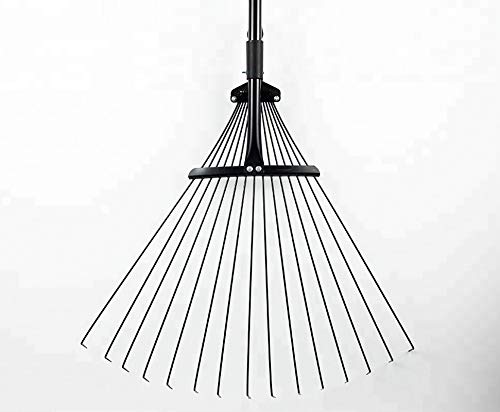 Greenfields Telescopic Metal Adjustable Rake for Quick Cleaning Up of Lawn, Yard, Garden Leaf Rake Steel, Lightweight and Rust Resistant Ergonomic Handle