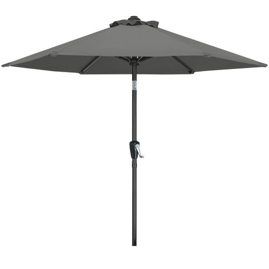 MasterCanopy Patio Umbrella for Outdoor Market Table -8 Ribs(2.7M,Dark Grey)