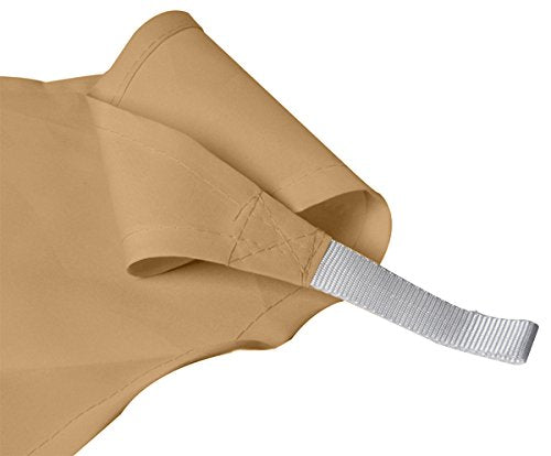 Kookaburra 2m Triangle Water Resistant Garden Patio Sun Shade Sail Canopy 96.5% UV Block with Free Rope(Mocha Brown)