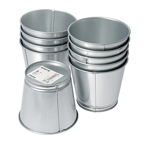 IKEA BINTJE Galvanised Steel Plant Pots Set of 10