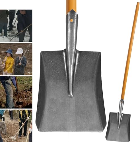 Heavy Duty Square Point Shovel with Wooden Handle