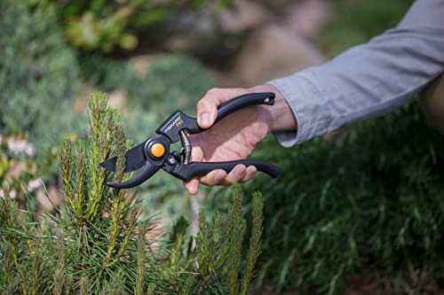 Fiskars Pro Pruner P90, Cutting diameter: 2.6 cm, Steel blades with non-stick coating, Length: 22.5 cm, Black/Orange, 1001530