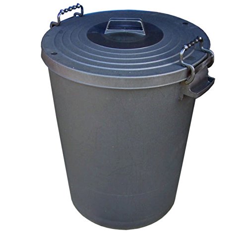 CrazyGadget Extra Large 110L Litre Black Plastic Rodent Proof Animal Feed/Food/Storage Bin