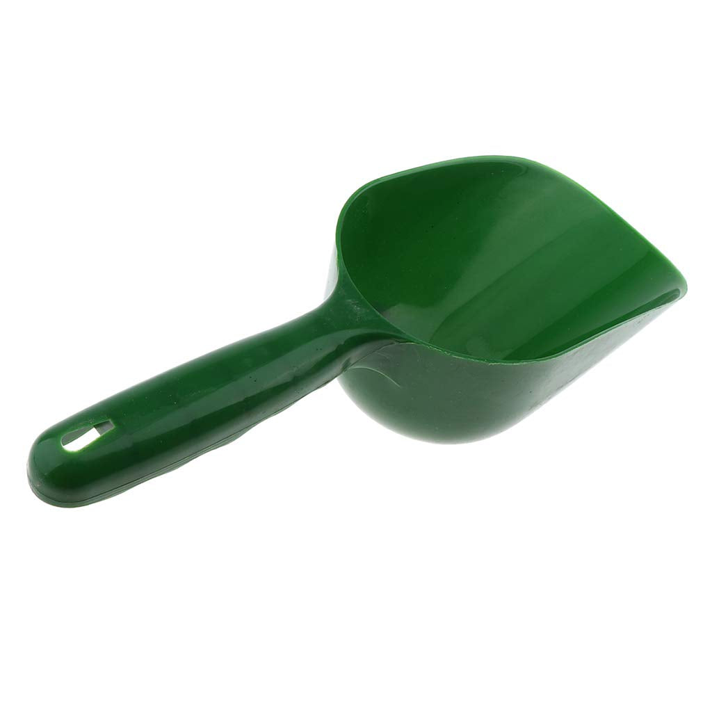 FLAMEER Garden Scoop for Greenhouse Potting Compost Soil Seed Animal Feed, Green, Plastic