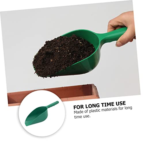 Yardwe 2pcs Dirt Spoon Garden Indoor Planting Dirt Scoop Edging Mulch Planting Soil Scoop Succulent Planters Pruning Shears Succulent Soil Scoop Sieve Stand up Puller Tool Green Plastic