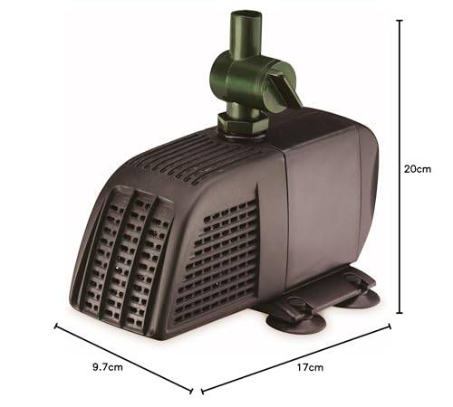 Blagdon Minipond Pond Pump 700 (to Run Fountains for Small Ponds up to 1500 Litre), 3 Fountain Heads, Black