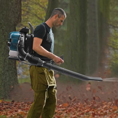 WindWilder 75.6cc Petrol Leaf Blower - 4-Stroke Engine - Tube Length 168cm - 1.9L Fuel Tank - Adjustable Speed - Cordless Blower for Garden, Lawn and