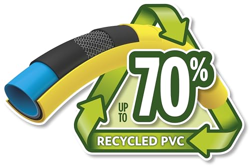 HOZELOCK - Ultimate Hose 12.5mm x 30m, Up To 70% Recycled PVC, Ultra-Light and Flexible, Re-Enforced PVC Layering, Anti-Twist and Anti-Crush Technology [7830P0000], Yellow