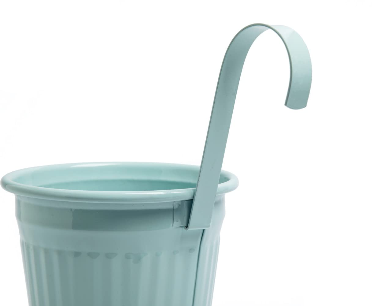 Dipamkar 6 PCs Ø13.5 CM Metal Hanging Plant Pots Over Fence Hanging Planters for Indoor and Outdoor Use