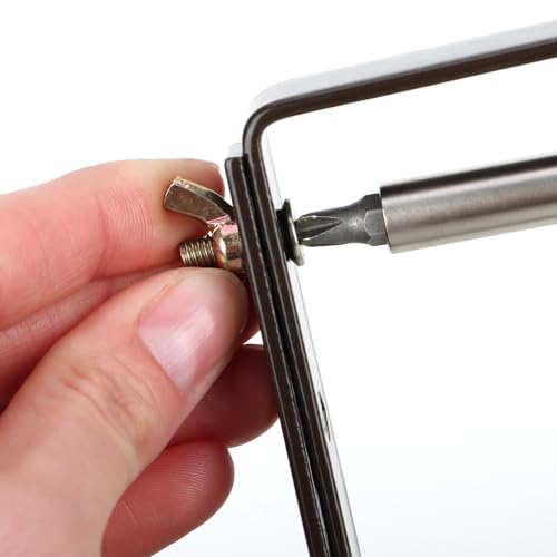 com-four® 4x flower box holders for balcony parapets and railings - flexible metal attachment for plant boxes - 2-way adjustable - no drilling (brown)