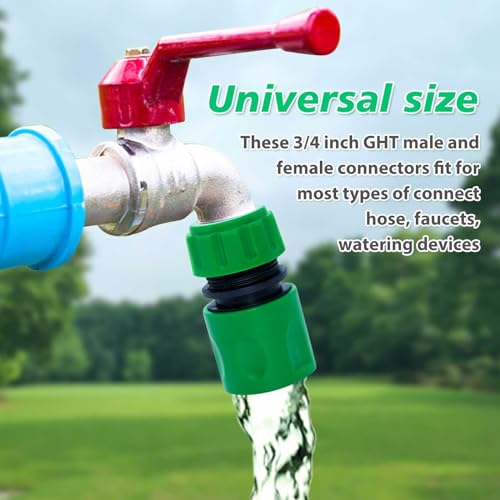 4PCS End Quick Connectors & 2PCS Double Male Hose Connectors for Hose Pipe Fitting 1/2" Plastic Tap Connector, Garden Hose Tap Connector Hose Pipe Fittings Kit