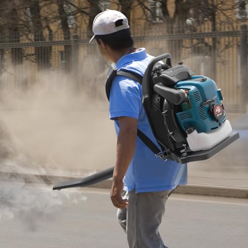 WindWilder 75.6cc Petrol Leaf Blower - 4-Stroke Engine - Tube Length 168cm - 1.9L Fuel Tank - Adjustable Speed - Cordless Blower for Garden, Lawn and