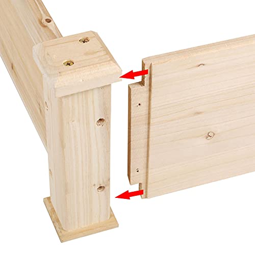 Yaheetech 3 Tier Raised Garden Bed Wooden Plant Raised Bed Elevated Planter Box Kit for Flowers/Vegetables/Herbs,120 x 120 x 56cm