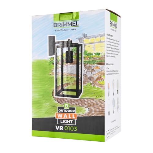 BRIMMEL Outdoor Wall Lights Aluminum Black Lantern Porch Light for Entryway Doorway, Outdoor Wall Lantern with Anti-Rust Sconce Light Fixture with Clear Glass Shade, Matte Black