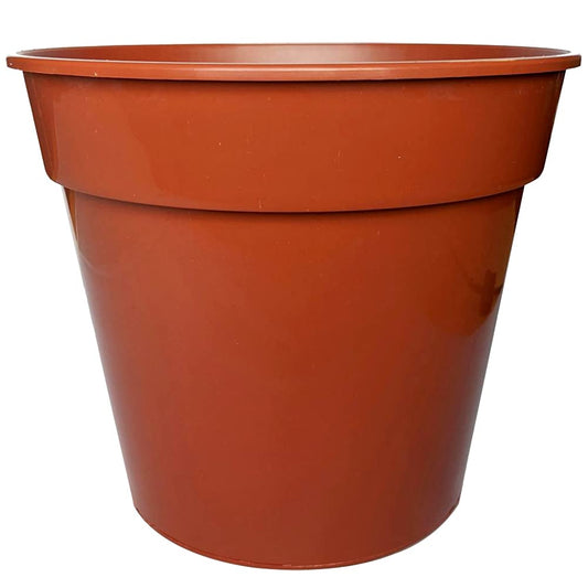 Elixir Gardens Plant Pot | Deep Terracotta Recycled Plastic Pots 23cm / 9" x 2