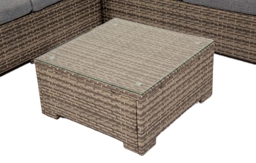 Backyard Furniture Chesterton Luxury 5 Seater Deepseating Rattan Garden Lounge Set with Cushions, Black, 230 x 146 x 67 cm *UPDATED fabric*, Black