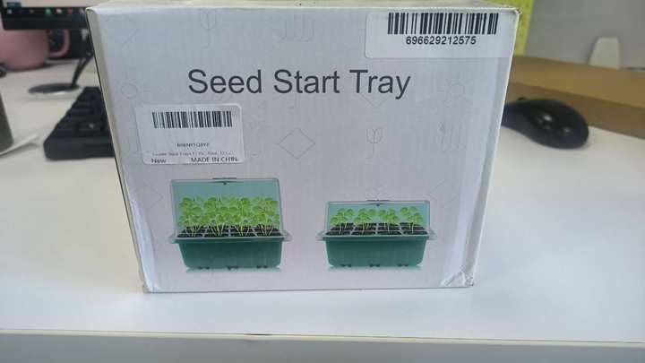 Fuuner Seed Trays,12 Pack 144 Cells Seedling Tray Kits, Garden Seed Propagator Set, Plant Germination Kit with Adjustable Humidity Dome and Base, for Greenhouse Grow Plant Seed, 12 Cells per Tray