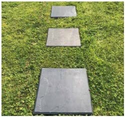 KAM Labelz Black Marble Effect Square Stomping Stone- Set of 10 Slates, Set of 4 Slates and Only 1 Slate| Home Garden Walkway Stomp Stepping Stone Tiles Slate Paving - Hard Wearing