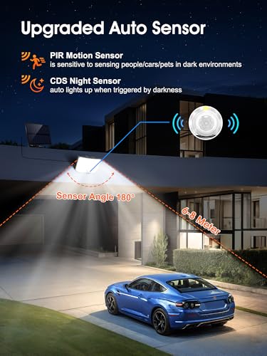Solar Lights Outdoor Garden Lights,238LED 2000LM Solar Lights Outdoor Lights,3Mode Remote Solar Security Lights Outdoor Motion Sensor 270°,2200mAh Outdoor Wall Lights,IP65 Solar Lights Outdoor Garden