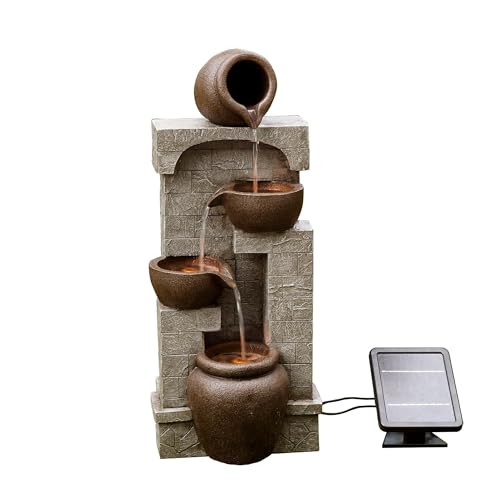Teamson Home 4-Tier Solar Water Feature with LED Lights