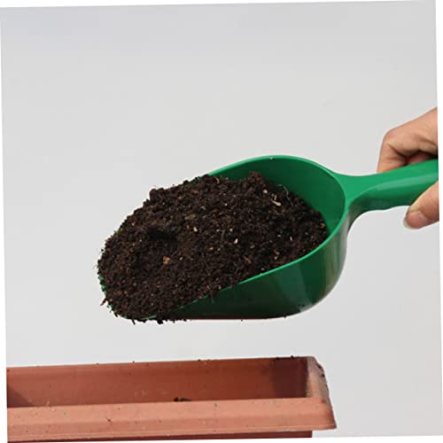 CAXUSD Dirt Spoon Plant Clips Garden Scoop Trowel Mulch Soil Scoop Brush Gardening Handle Garden Puller Tool Shovels Succulent Soil Indoor Planting Dirt Scoop Green Plastic