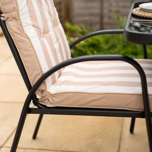 Hectare 6 Seater Garden Furniture Outdoor Table and Chair Set with Parasol Hadleigh Patio Table/Chair/Parasol Dining Furniture (Beige)