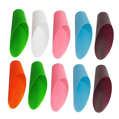 POPETPOP 10pcs Miniature Garden Trowel Set Small Plastic Soil Scoop for Mulch Potting Planting Random Color