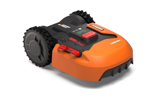 WORX Landroid S WR184E Robot Lawn Mower for small gardens up to 400m2 / Automatic robotic lawn mower for manicured lawn with application control, wifi connectivity, 20-50mm Cutting Height Range