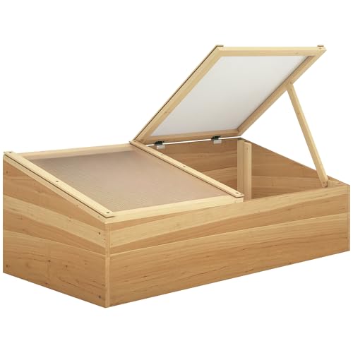 Outsunny Wooden Cold Frame Greenhouse 100x50cm