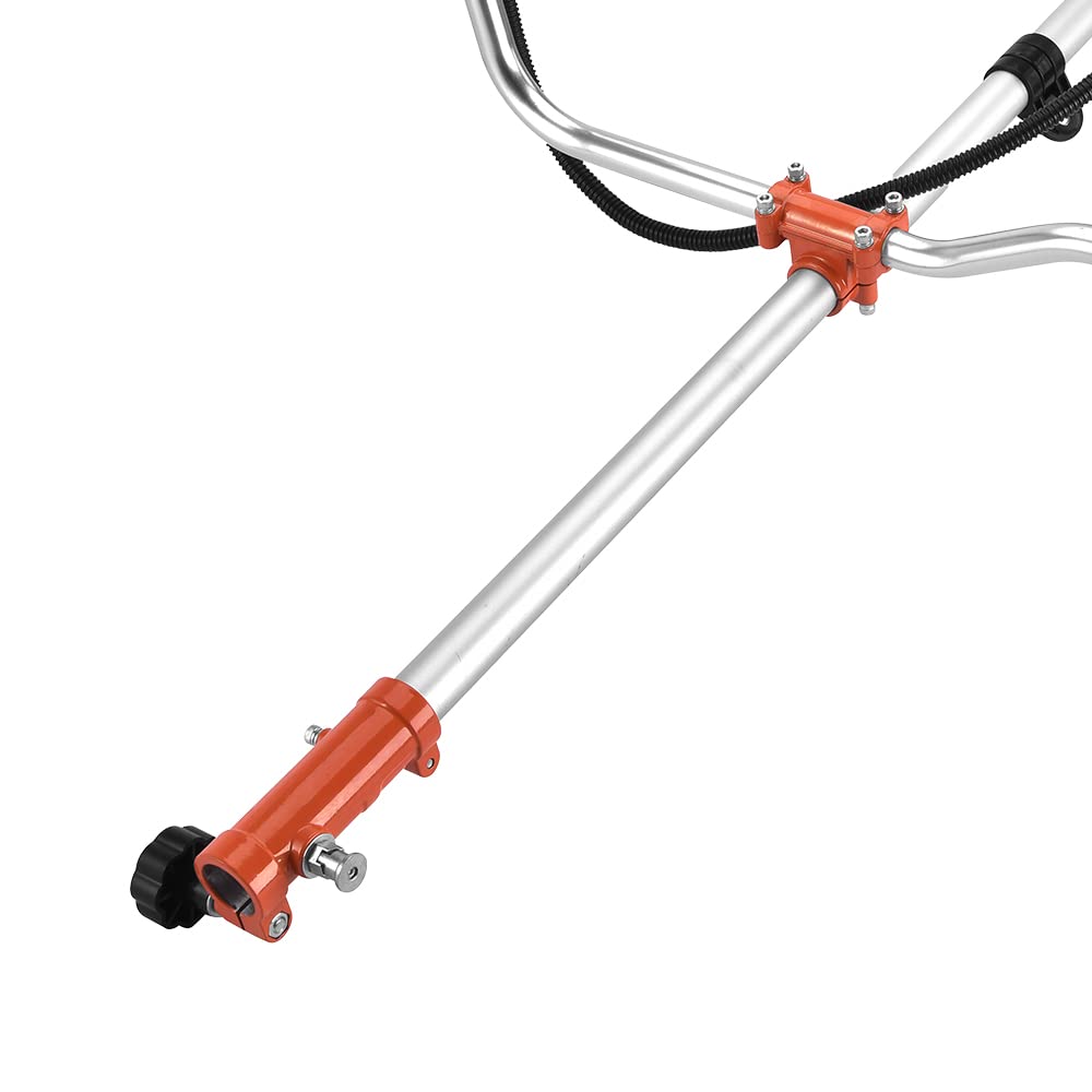 52cc 5 in 1 Petrol Multi Garden Tool 2 Stroke Long Reach Hedge Grass Trimmer with Strimmer, Pruner Chainsaw, Brush Cutter & Extension Pole