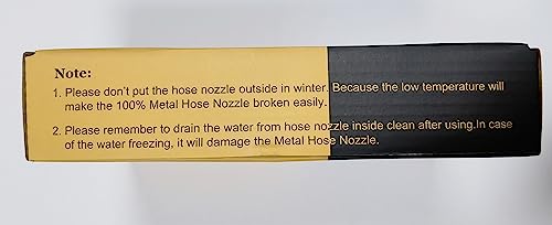 FANHAO Garden Hose Spray Gun with Adjustable Patterns, 100% Heavy Duty Metal Hose Pipe Spray Gun High Pressure Hose Nozzle for Lawn and Garden, Car & Pet Washing, Full Brass Nozzle - Non-Slip Grip