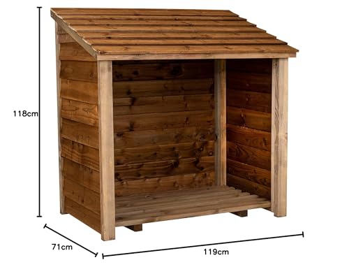 Wooden Log Store (1 cubic meter capacity) (W-119cm, H-118cm, D-71cm) (Brown)