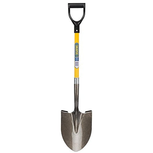 Draper 43216 Round Point Shovel with Fibreglass Shaft, Yellow and Grey