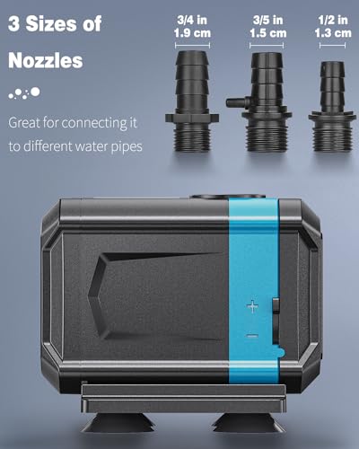 Pawfly Aquarium Submersible Water Pump 2100L/H Ultra Quiet Water Fountain Pump with 2 m Lift Height Adjustable Water Pump for Fish Tanks Ponds Gardens Waterfalls Statuary and Sumps