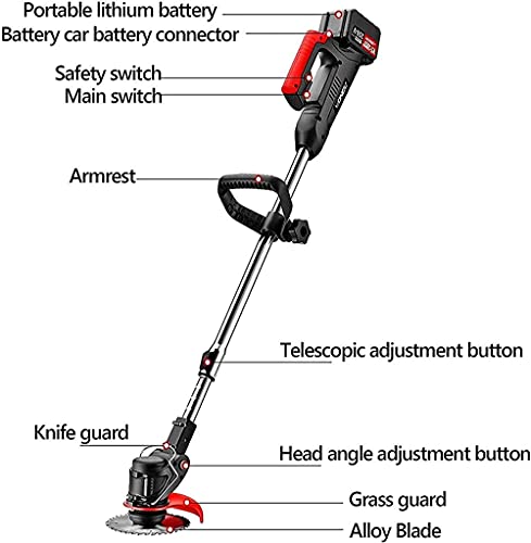 Handheld Lawn Mower Home Wireless Multifunctional Lithium Battery Lawn Mower Rechargeable Lawn Mower 2 Battery -2 Battery