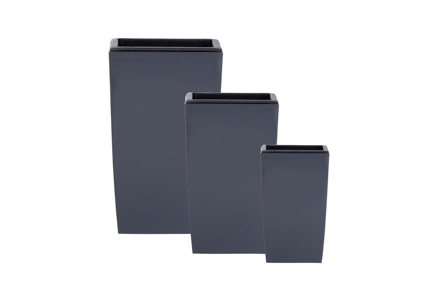 Stolmet Tall Square Planter - Available in Glossy White or Glossy Graphite - Modern Design (Graphite, 30L)