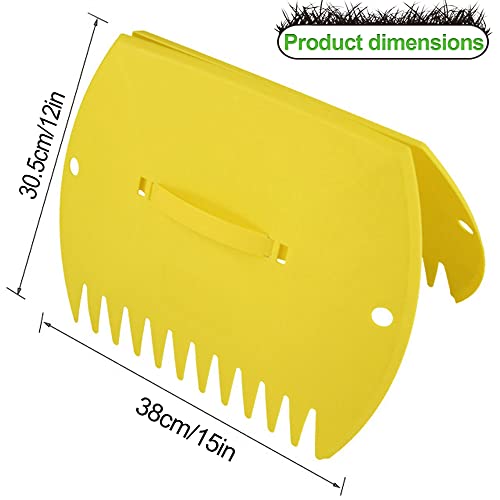 GardenHOME Garden and Yard Leaf Scoops Hand Rakes, Large Sized Leaf Grabbers, Leaf Collector,1 Pair (Yellow)