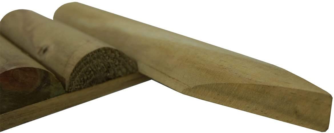 MND Dealings 4-Pack Wooden Fix Picket Log Border Fence, 1m, Brown, for Lawn Edgings, Planters or Garden Sectioning