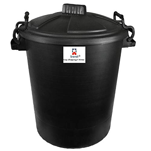 Srendi 50L Lockable Plastic Storage Bin – Black
